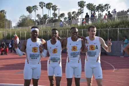 Men's 4x400m Relay Pose After Win at Mt. SAC Relays