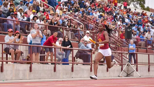 TeeTee Terry winning 4x100m at Dual Meet