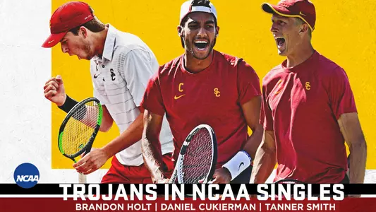 NCAA singles partNCAA singles participants Brandon Holt, Daniel Cukierman and Tanner Smithicipants Brandon Holt, Daniel Cukierman and Tanner Smith