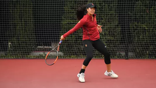 Rianna Valdes swings a band hand shot.