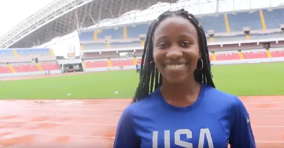 Lanae-Tava Thomas in Costa Rica Before winning 200m title