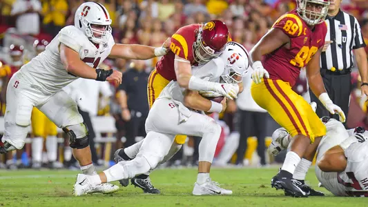 USC Trojans Football defensive lineman Connor Murphy sacks Stanford Cardinal