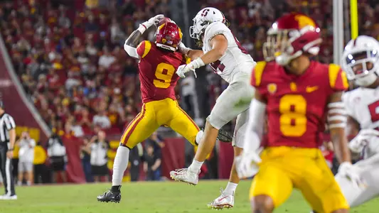 USC Trojans Football cornerback Greg Johnson interception vs. Stanford Cardinal