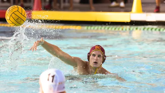 Jake Ehrhart makes a pass vs. Long Beach State