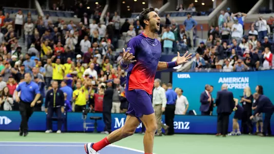 Robert Farah of Colombia celebrates after winning their Men's Doubles final match against Marcel Granollers of Spain and Horacio Zeballos of Argentina on day twelve of the 2019 US Open at the USTA Billie Jean King National Tennis Center on September 06, 2019 in the Queens borough of New York City.