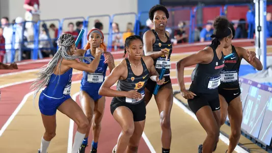 Bailey Lear and Kyra Constantine in indoor 4x400m