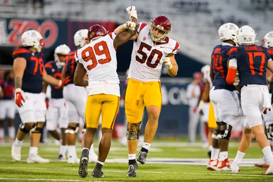 Drake Jackson and Nick Figueroa celebrating