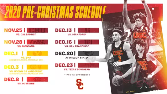 2020 USC Trojans Men's Basketball Pre-Christmas Schedule