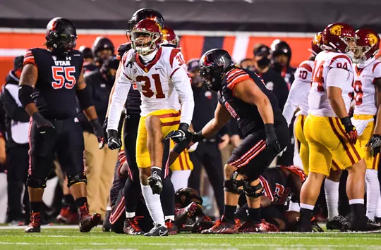 Hunter Echols celebrates vs Utah