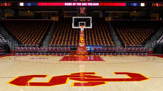 Galen Center court for a USC Trojans Basketball home game