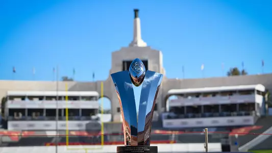 PAc-12 Championship Trophy at Los Angeles Memorial Coliseum
