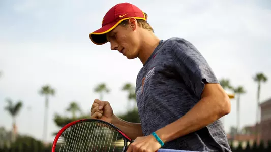 Riley Smith cheers a point won at Marks Stadium