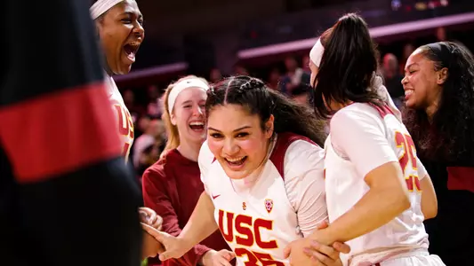 Alissa Pili is introduced during starting lineups at Galen Center