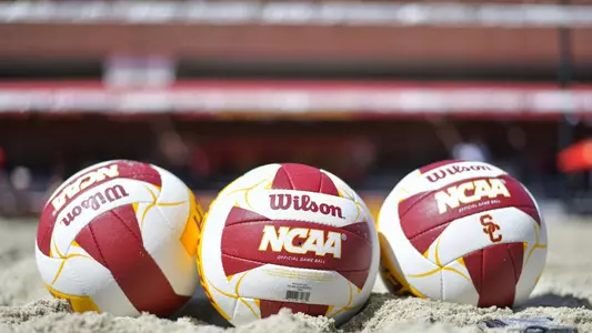 USC beach volleyball Merle Norman Stadium sand Wilson balls