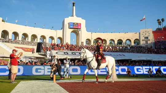 Traveler at a USC Trojans Football game
