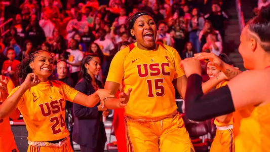 Angel Jackson and her teammates are all smiles on Senior Day