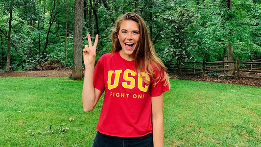 Julia Scoles USC shirt Fight On!
