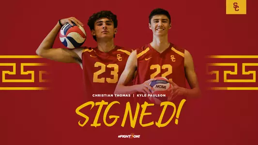 usc trojans men's volleyball signed thomas and paulson