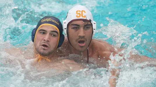 USC and Cal players tangle in a game in Berkeley