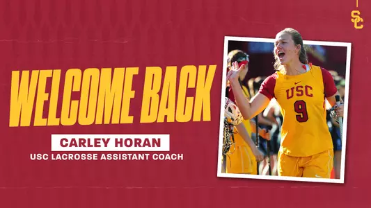 Carley Horan new assistant coach welcome back announcement graphic