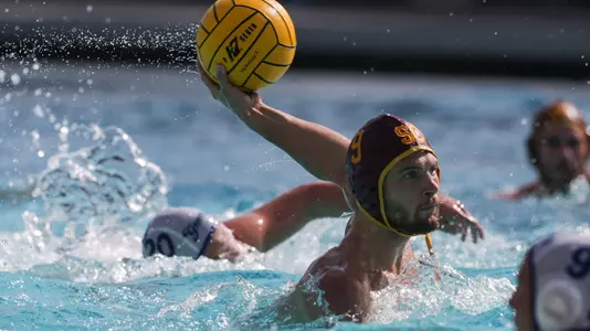 Jacob Mercep fires off one of his three goals vs. UCSB at Uytengsu Aquatics Center