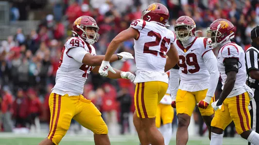 USC Trojans Football defense celebrates