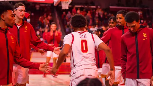 USC Trojans Basketball guard Boogie Ellis introduced in starting lineups