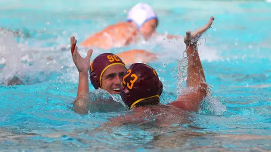 Carson Kranz and Ashworth Molthen celebrate USC's win over UCLA