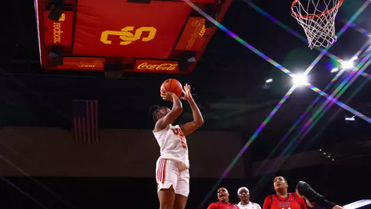 Jordan Sanders rises up for a jumper at Galen Center