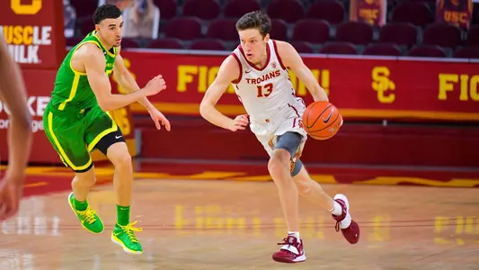 Drew Peterson dribbles against Oregon