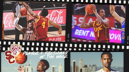 Evan Mobley Pac-12 POW & FOW Graphic