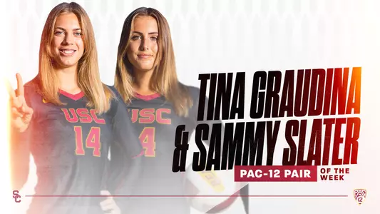 Tina Graudina and Sammy Slater Pac-12 Beach Volleyball Pair of the Week
