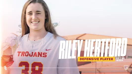 Riley Hertford Pac-12 Defensive Player of the Week Graphic