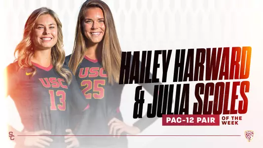 Hailey Harward and Julia Scoles Pac-12 Beach Volleyball Pair of the Week
