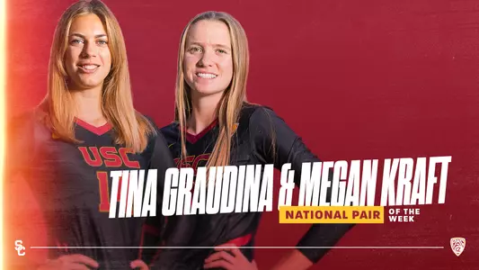 Tina Graudina and Megan Kraft AVCA National POW Graphic