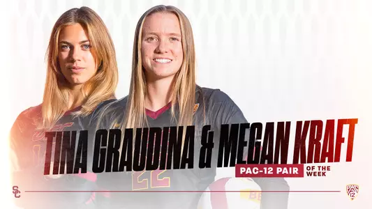 Tina Graudina and Megan Kraft Pac-12 Pair of the Week Graphic