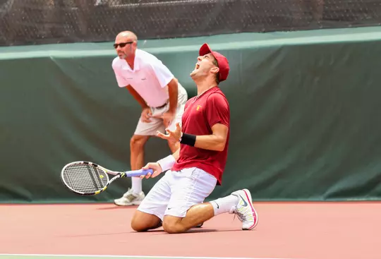 Steve Johnson celebrating