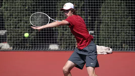 Ryder Jackson lines up a forehand shot at Marks Stadium
