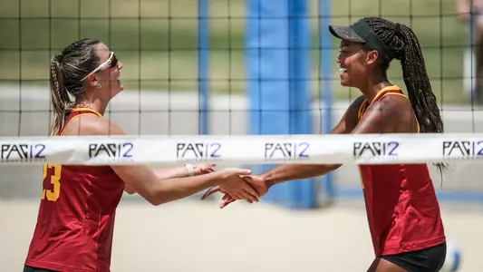 Joy Dennis and Delaynie Maple celebrate