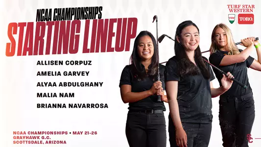 Women's Golf Starting Lineup Graphic NCAAs