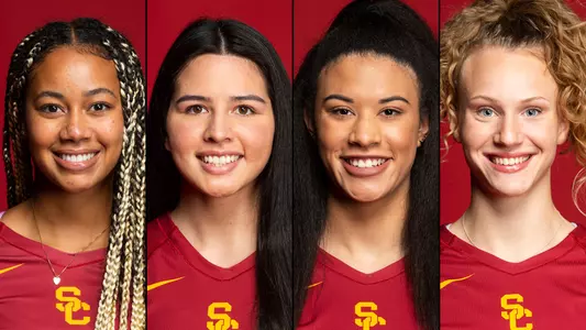 4up headshots Pac-12 2020-21 All-Academic Honor Roll Keila Barra, Candice Denny, Kalen Owes, Emilia Weske