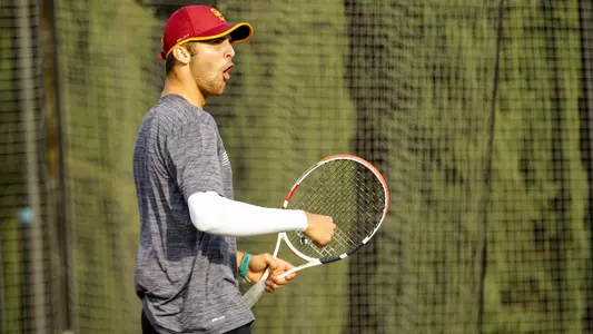 Stefan Dostanic cheers a point won at Marks Stadium