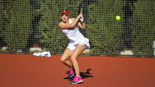 Summer Dvorak swings at the ball.