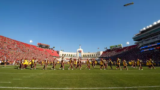 Trojan Marching Band performs at USC Football game