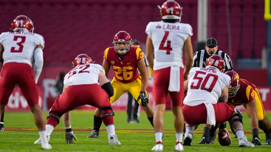 USC Trojans Football linebacker Kana'i Mauga vs. Washington State Cougars