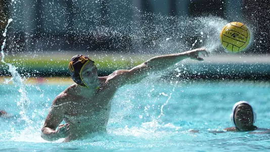 Marcus Longton shoots a 5-meter penalty shot at Uytengsu Aquatics Center