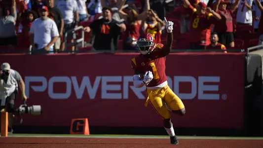USC cornerback Greg Johnson scores touchdown on interception against San Jose State Spartans