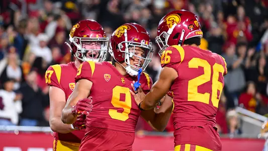 USC Trojans Football wide receiver Michael Jackson III scores touchdown against California Golden Bears