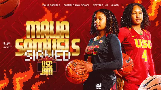 Malia Samuels women's basketball Signing Day graphic
