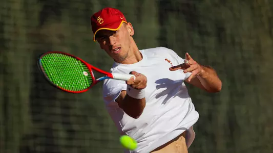 Peter Makk rips a forehand at Marks Stadium
